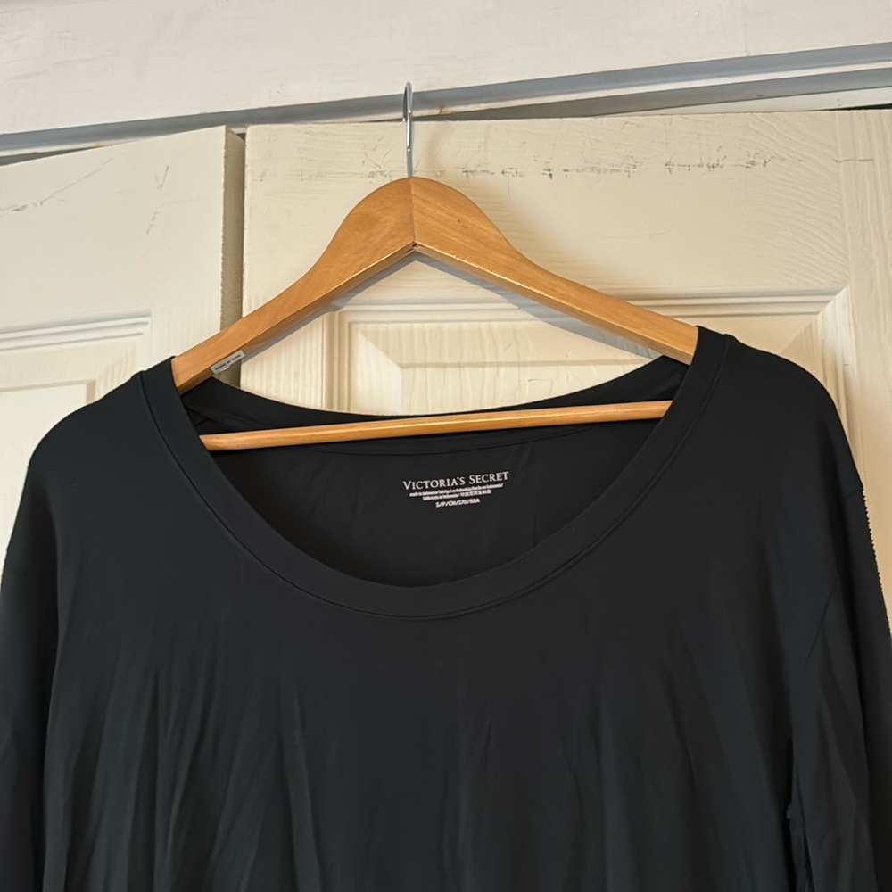 Victoria’s Secrets Modal Pajama nightgown nightshirt Black Lace trim